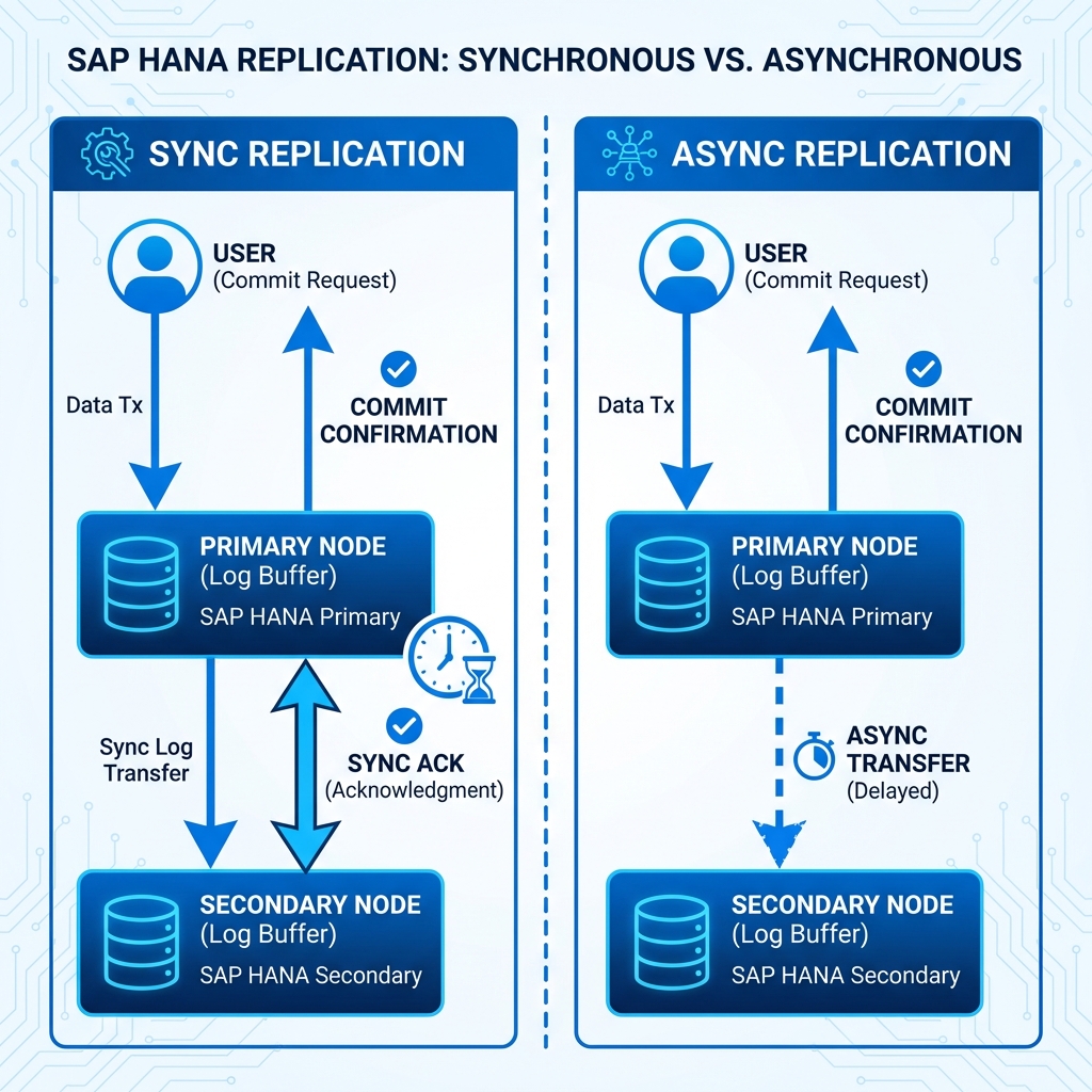 Comparativa de Flujo de Commit: SYNC vs ASYNC